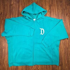 Disney Parks Disneyland Authentic Original Teal Full Zip Hoodie Size XL - FLAW